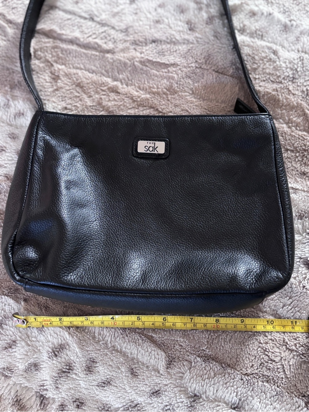 The Sak Hobo Soft Black Pebble Leather Shoulder Bag Purse Handbag - Picture 10 of 13